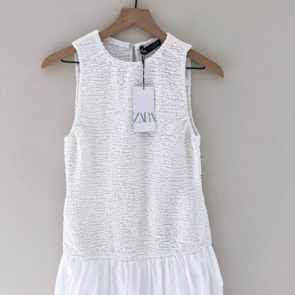 ZARA 100% COTTON POPLIN BALLOON DRESS Size XS New with Tags! - Picture 6 of 9